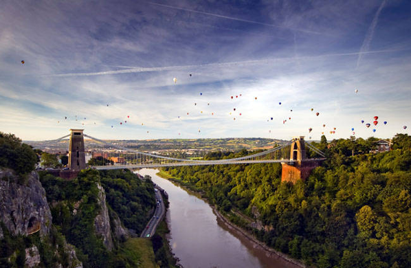 Balloons over the Clifton Suspension Bridge