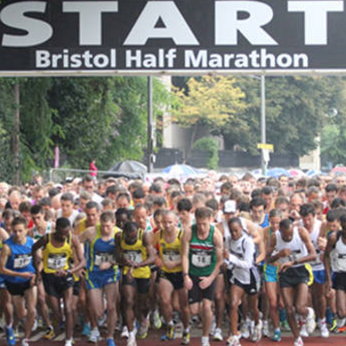 Runners taking part in the Bristol Half Marathon 