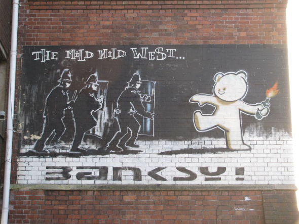 Banksy street art in Bristol City