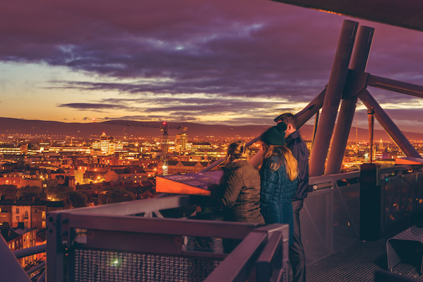See the Dublin skyline at sunset from Croke Park stadium, before staying right next door in The Croke Park hotel. 
