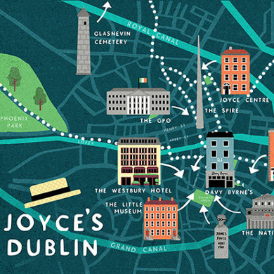 James Joyce Dublin Map - banner