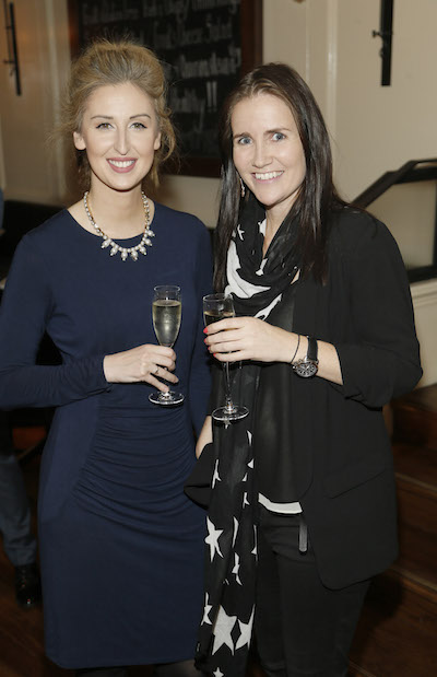 Grace Carroll and Tara Kelley attend the launch of Skinny Prosecco in Balfes, Dublin's premium brasserie and bar. 