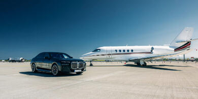 A luxurious car awaits your arrival from a private jet, ensuring a seamless transfer to The Westbury Hotel