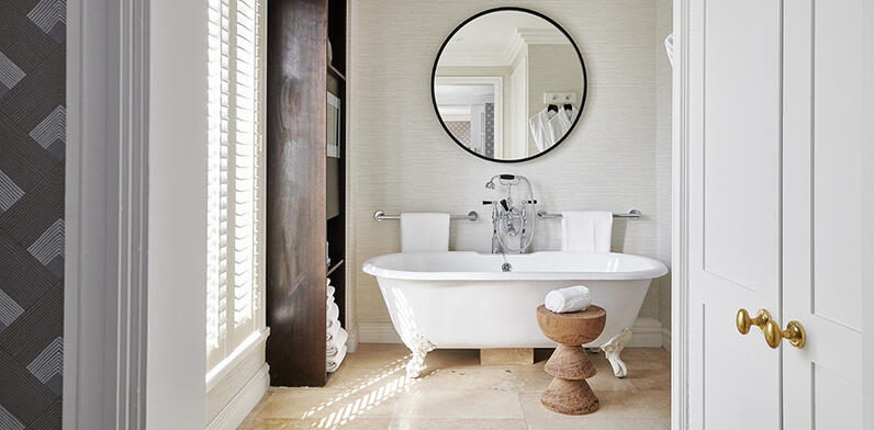 Spacious and luxurious bathroom in The Westbury hotel in Dublin