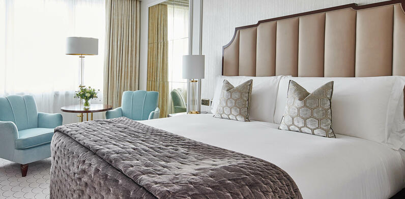 The Westbury Two-Bedroom Rooms: A stylish, interconnecting luxury room with a king bed designed for family stays and group travel in Dublin